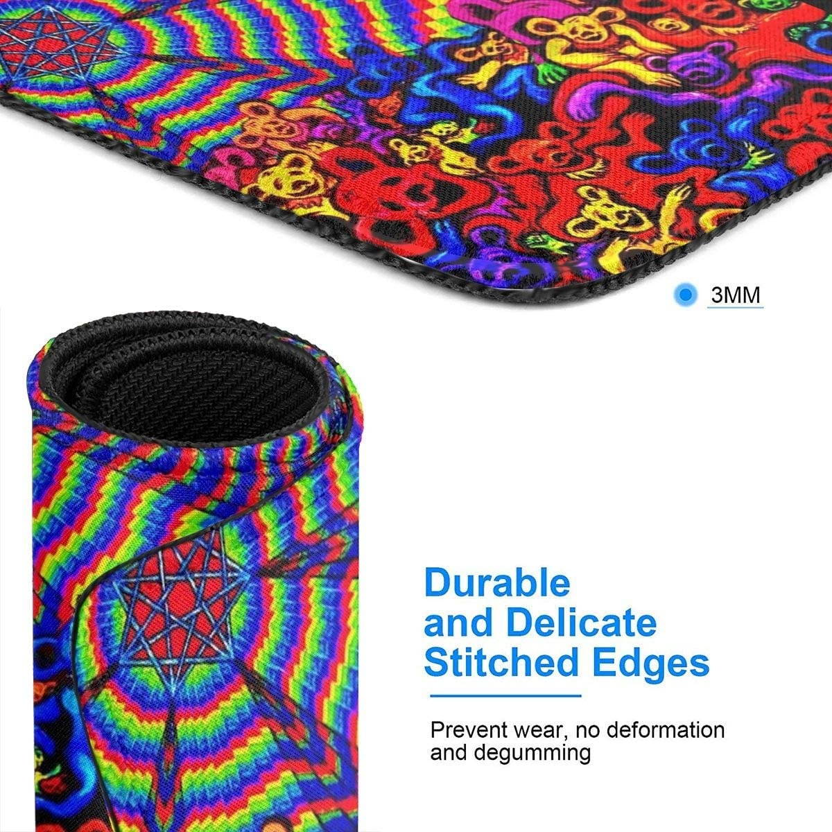 Grate-ful Dead Mouse Pad Dancing Bear Printed Mousepad Colorful Gaming Mouse Pads Non - Slip Rubber Base for Computer Game 7.1x8.7 in/18x22 cm