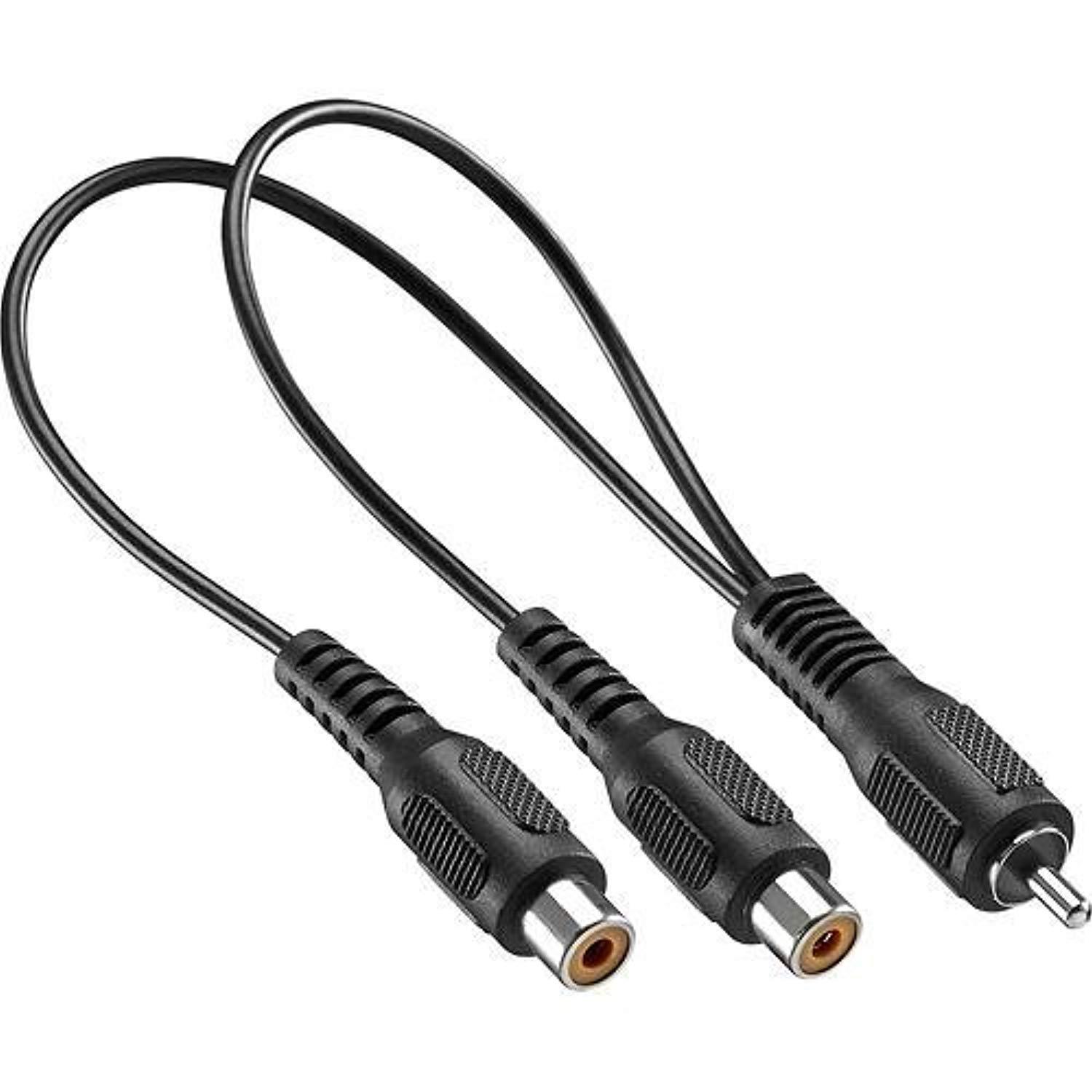 insignia - male-to-female rca y-adapter - black
