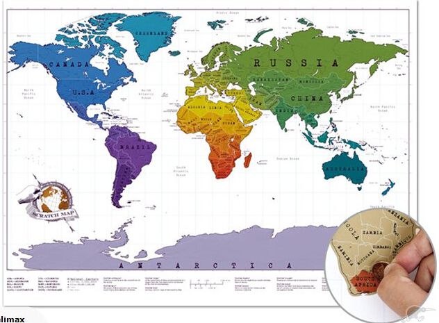 Large Deluxe Scratch Off World Map Poster Personalised Travel Vacation Log Gift