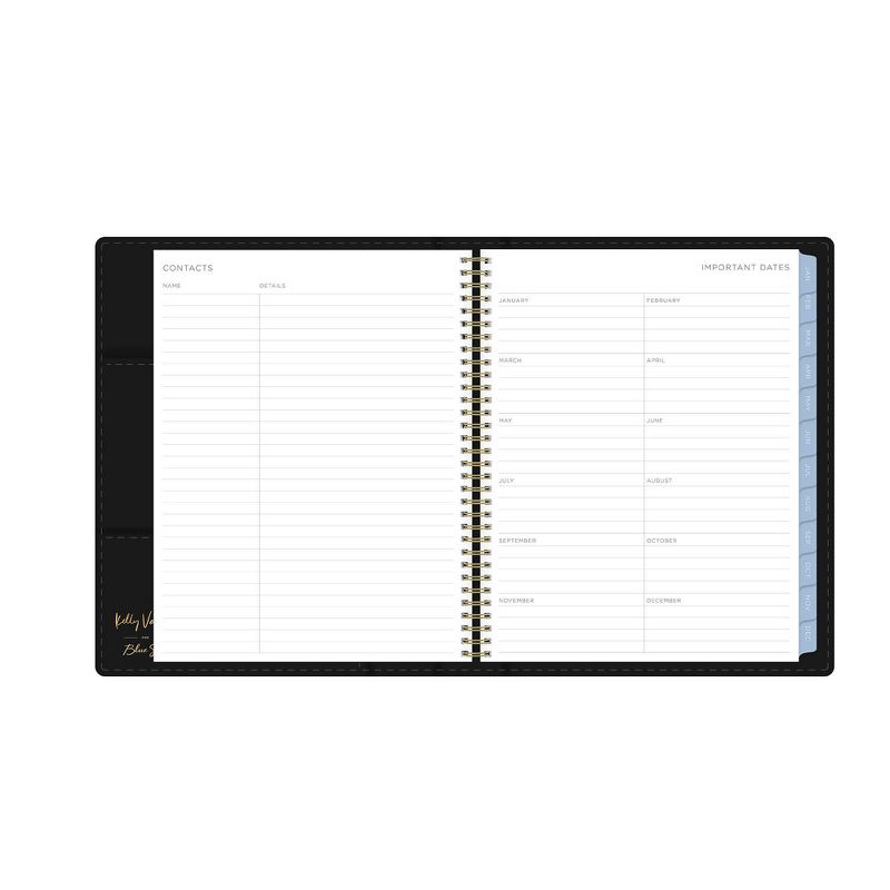 2021 Planner 8.5" x 11" Faux Leather Weekly/Monthly Wirebound Refillable Black - Kelly Ventura