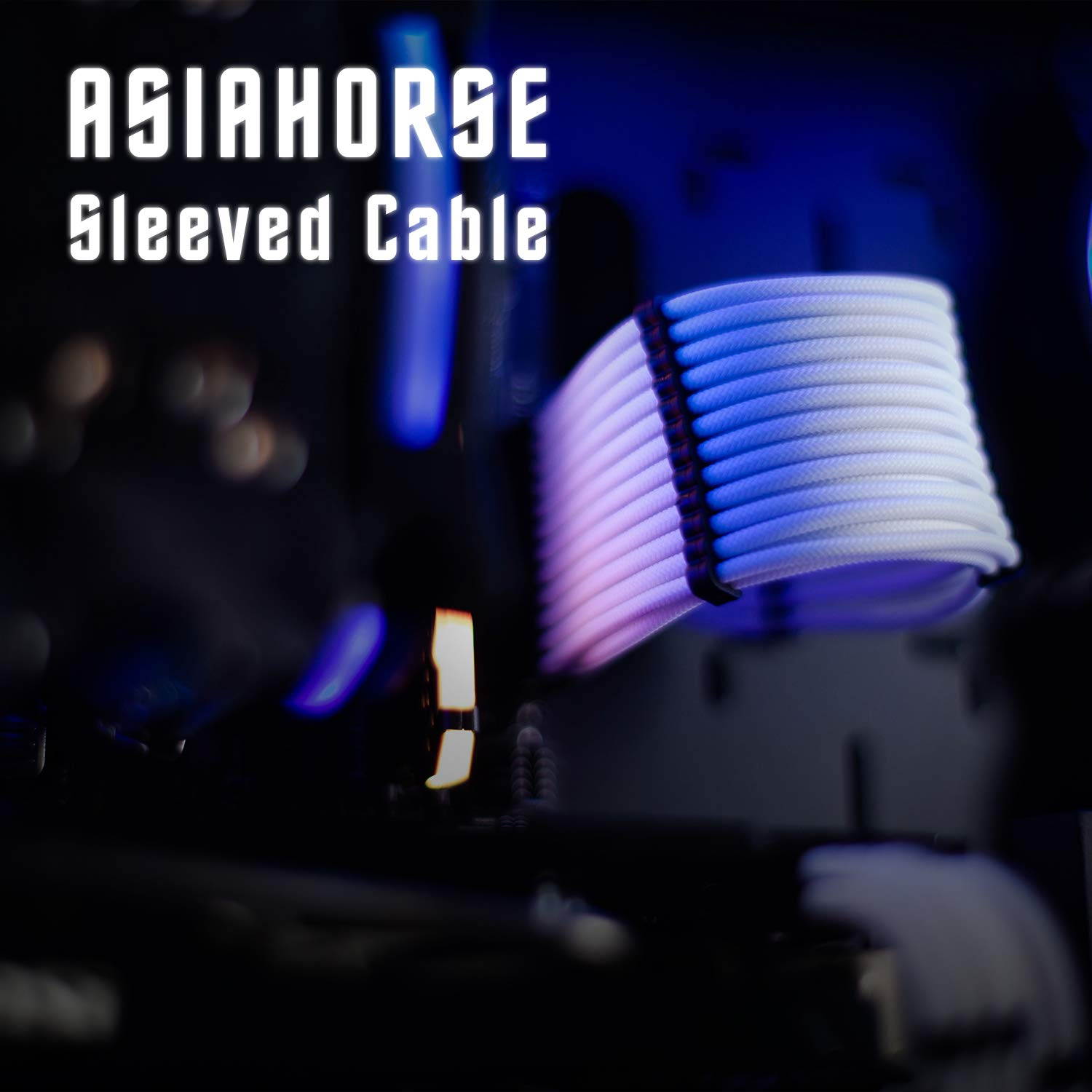 Asiahorse PSU PCIe 6 Pin to PCIe 8 Pin Power Adapter  Extension Cable Sleeved PC Power Supply Braided  Cable triple Pack(300MM - Black & White)