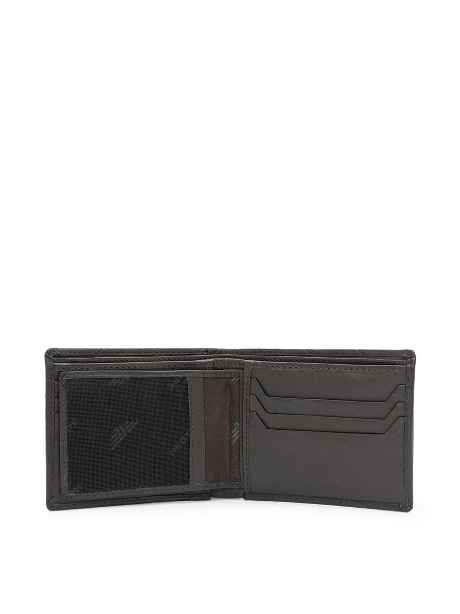 Red Tape Brown Leather Textured Bi-Fold Wallet
