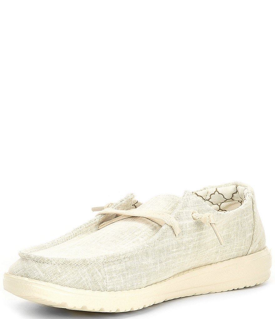 Hey Dude Women's Wendy Sparkling Metallic Canvas Washable Slip-Ons