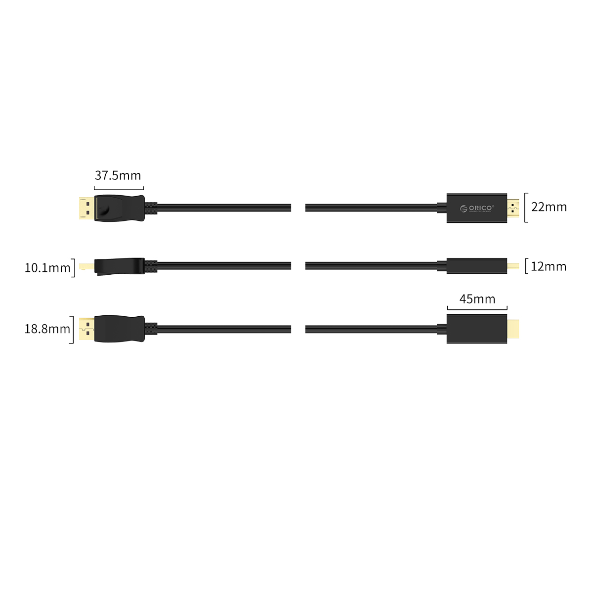 ORICO DisplayPort to HDMI Cable Male to Male DP to HDMI 4K Adapter for PC/Laptop/DVD