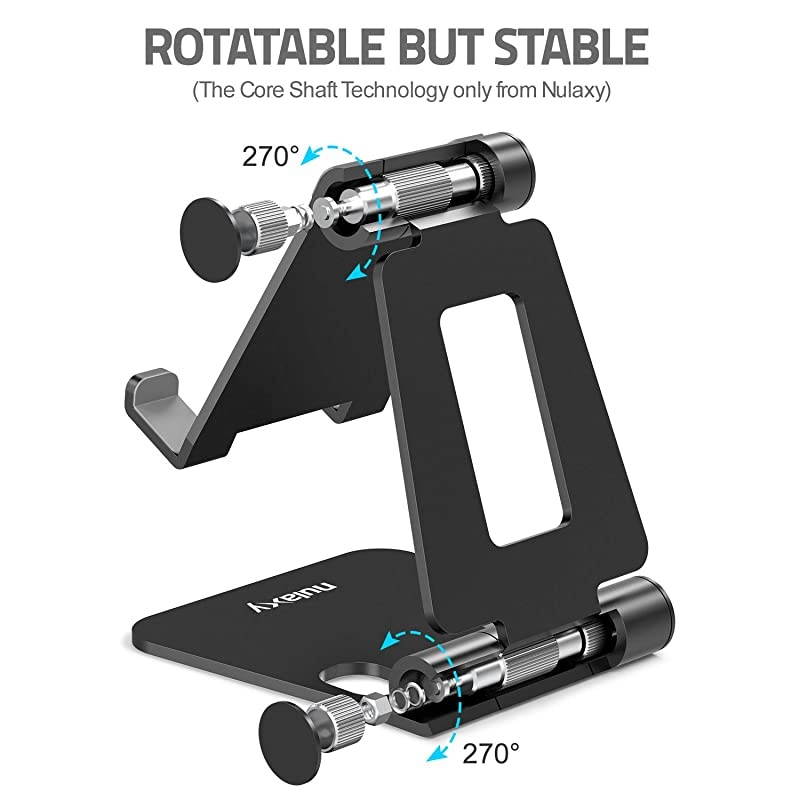 A4 Cell Phone Stand Fully Foldable Adjustable Desktop Phone Holder Cradle Dock Compatible with Phone 11 Pro Xs Xs Max Xr X 8 iPad Mini Nintendo Switch Tablets 710 All Phones