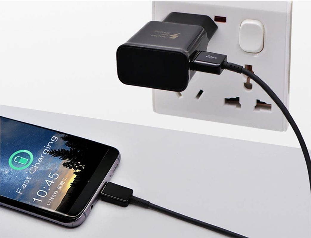 Adaptive Fast Charging Wall Charger with USB Type C Cable Compatible Samsung Galaxy S8 S9 S10 Plus Active Note 8 9 10, Fast Charger Kit for Samsung Galaxy S8 S9 S10 Plus Active Note 8 9 10