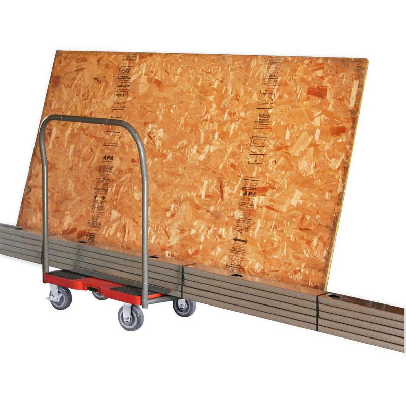 Snap Loc 1,800 lb Capacity Super Duty E Track Panel Cart Dolly Red, Heavy Duty 6 in Polyurethane Swivel Non Marking Caster Wheels