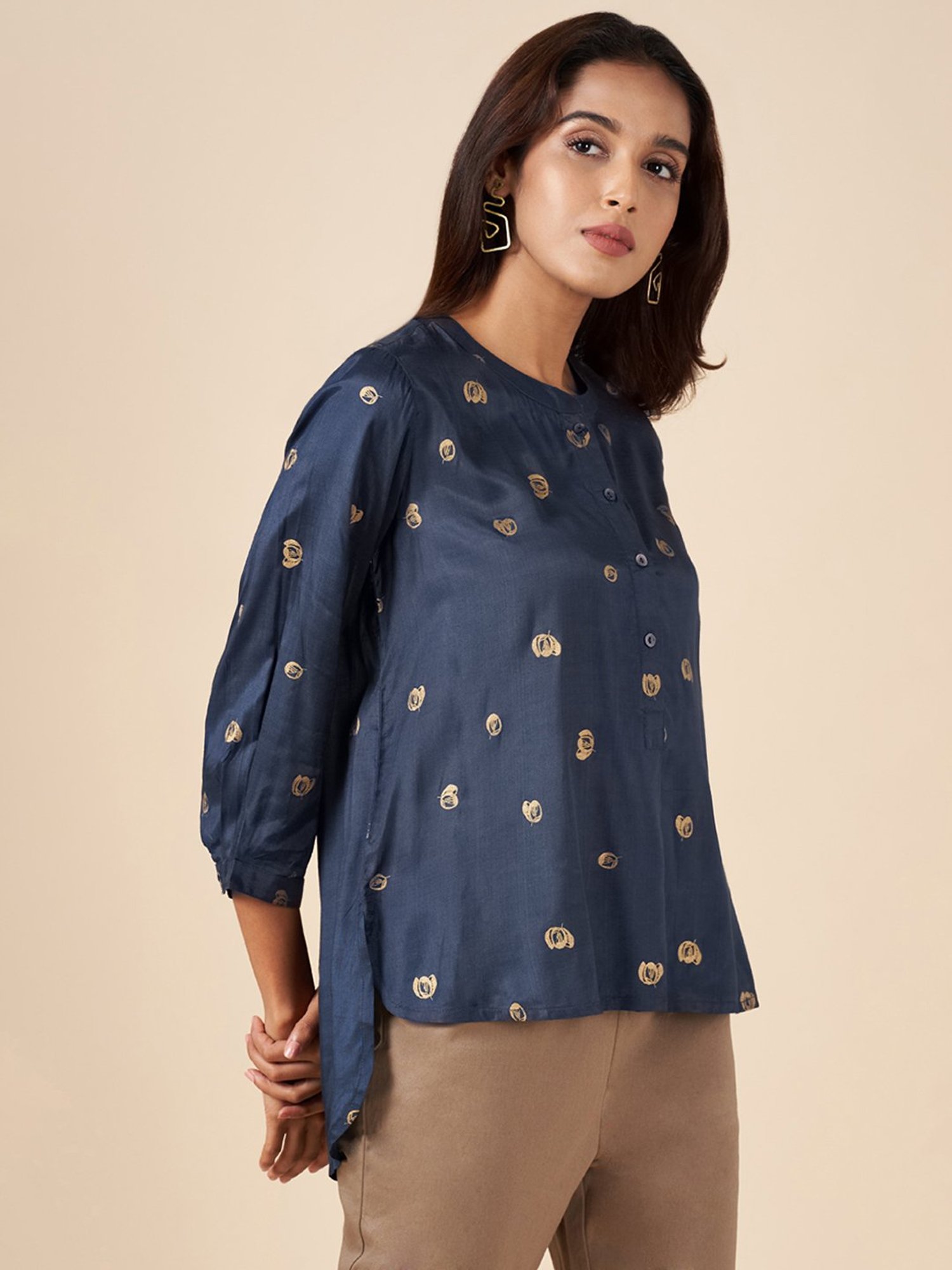 Akkriti by Pantaloons Blue Printed Tunic
