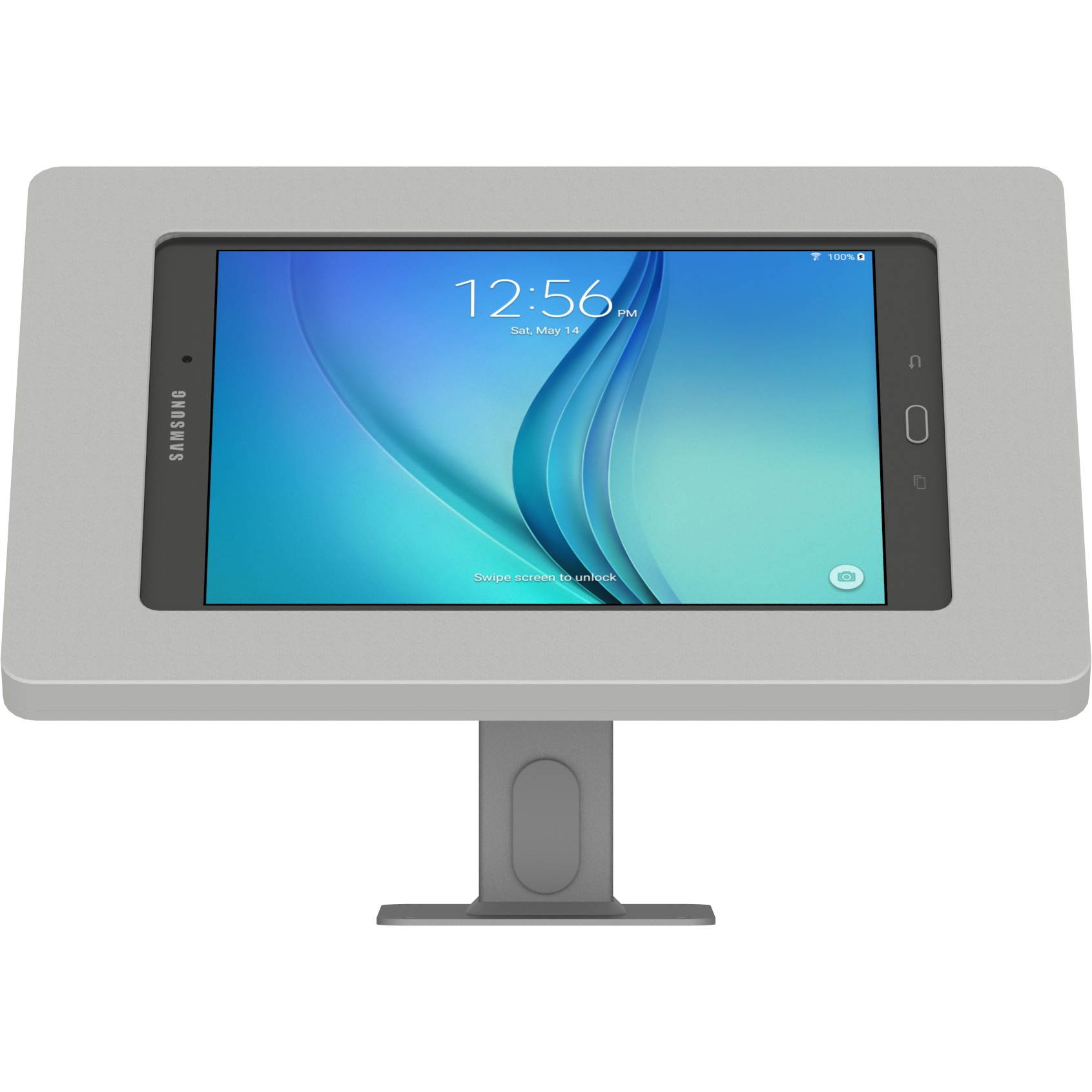 VidaMount Light Grey Enclosure and Rotating & Tilting Desk/Table Mount [Bundle] compatible with Samsung Galaxy Tab A 9.7