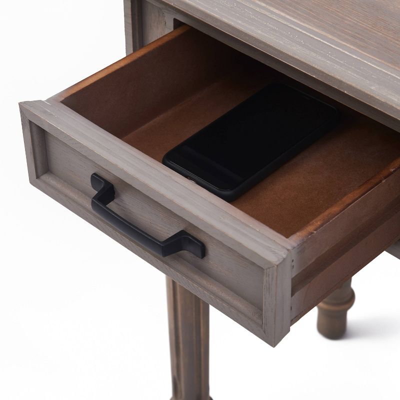 Cassatt 1 Drawer Side Table Gray - Finch