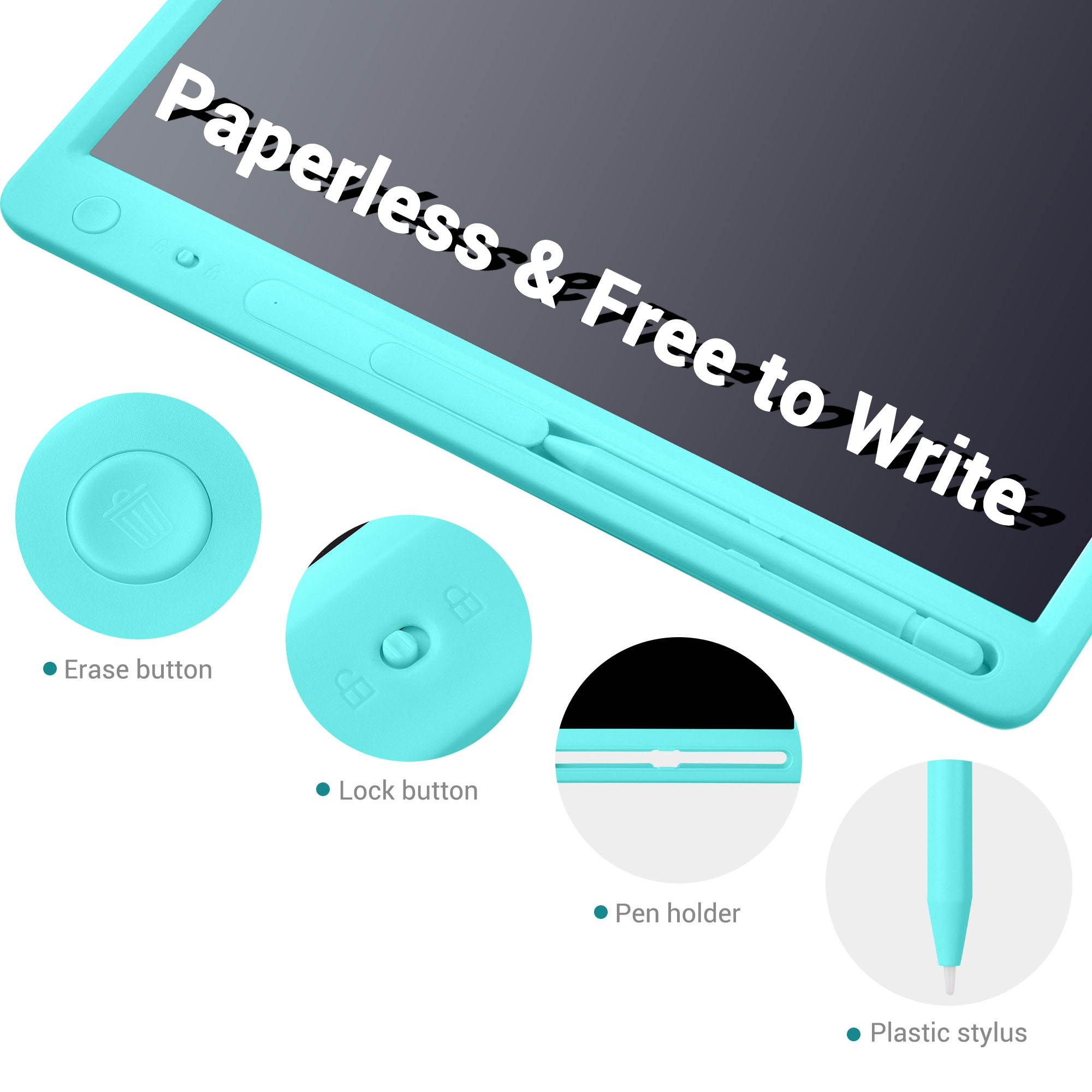 15" LCD Writing Pad Drawing Tablet Electronic Doodle Board Erasable Kids Stylus