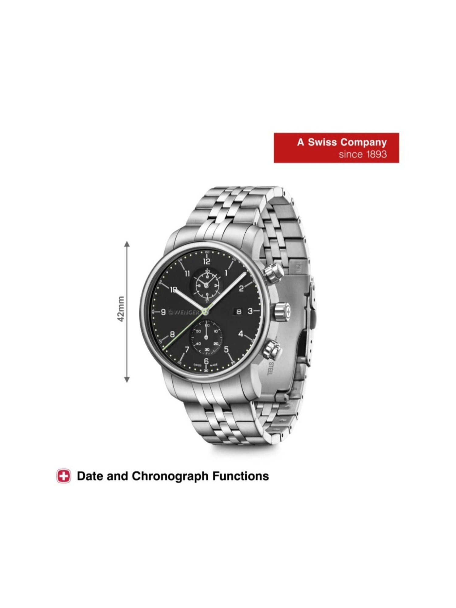 Wenger Swiss Made 01.1743.122 Urban Classic Chrono Analog Watch for Men