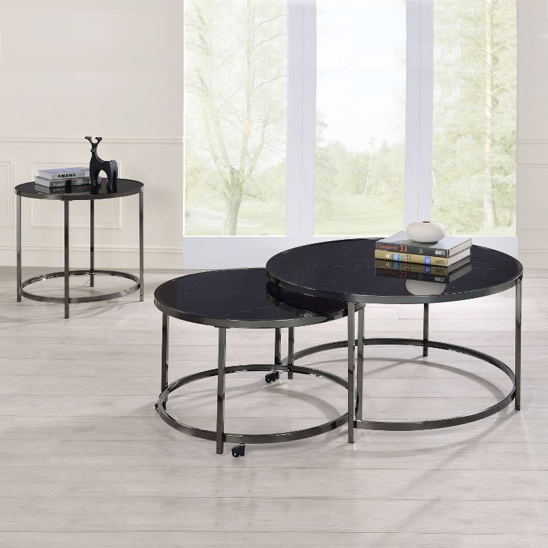Rayne Nesting Cocktail Table Black - Steve Silver Co.