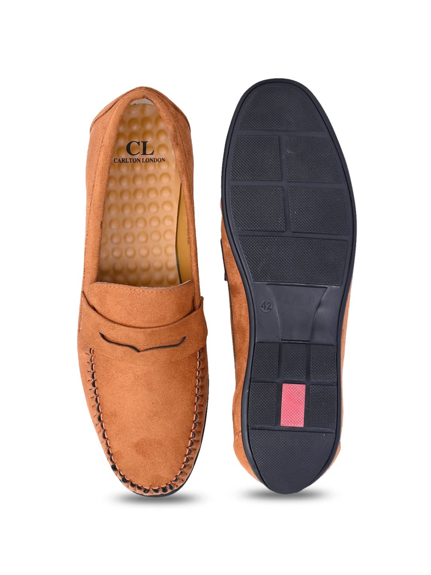 Carlton London Men's Tan Casual Loafers