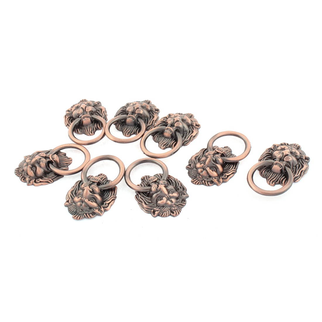 Global Bargains Dresser Drawer Cabinet Door Lion Head Pull Handle Ring 8pcs