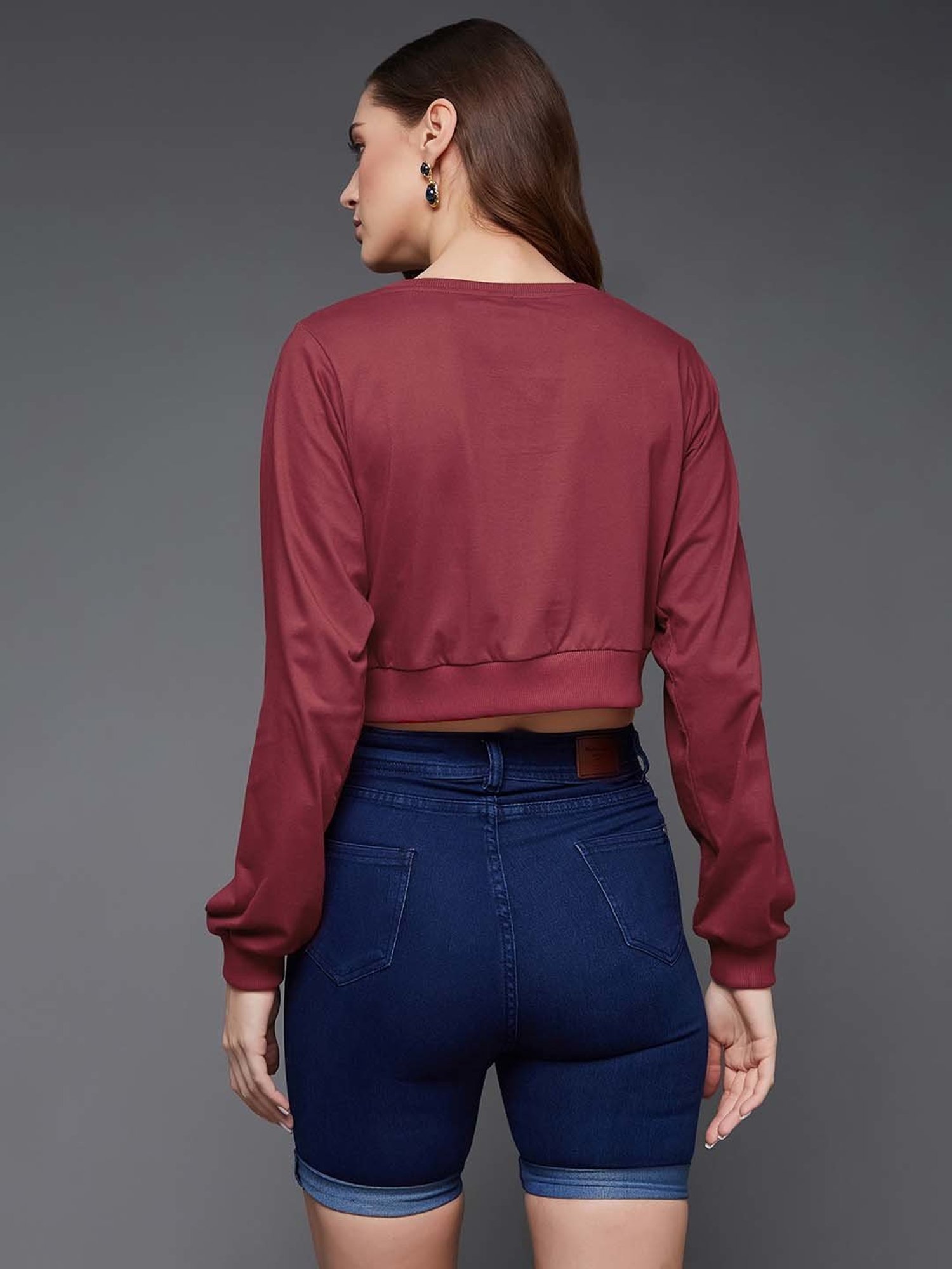 Miss Chase Maroon Crop Top