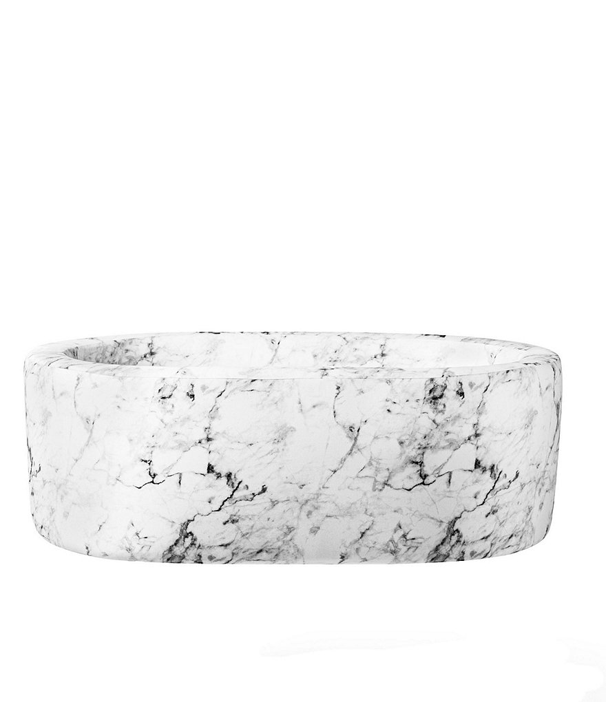 Aristot Carrara Marble Print Upholstered Bassinet + Dondolo Rocking Base