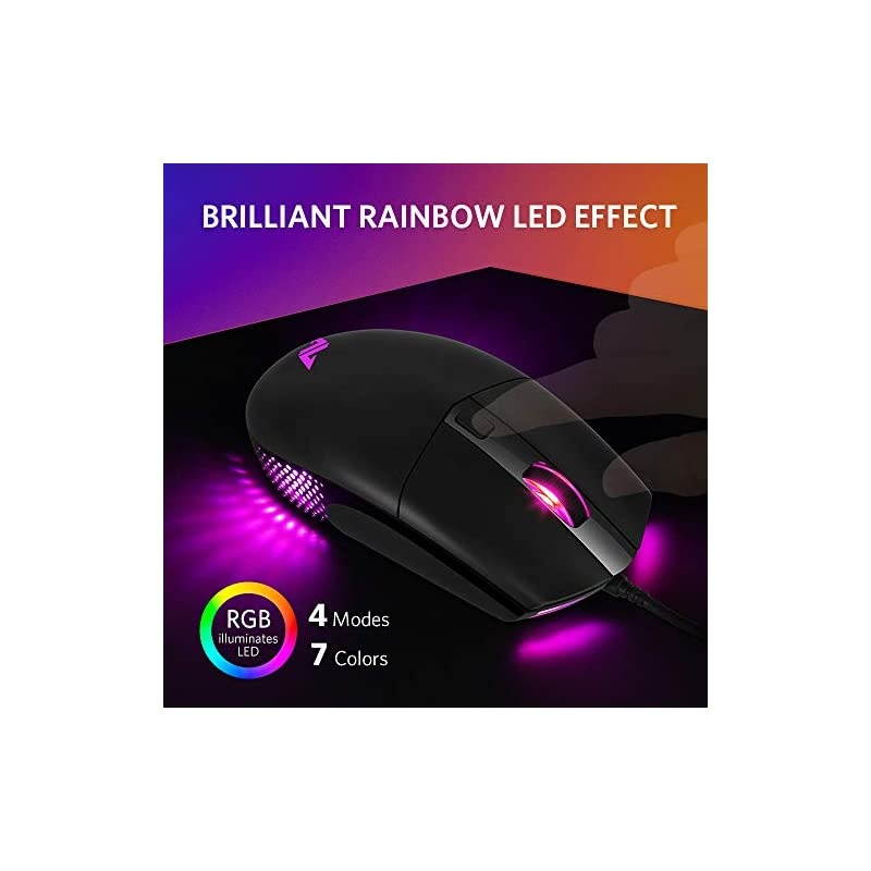A660 Gaming Mouse Wired 10000 DPI Computer Mice for Laptop with 8 Programmable Buttons RGB Backlight Adjustable DPI Comfortable Grip Mice for Laptop PC MacWindows 7810