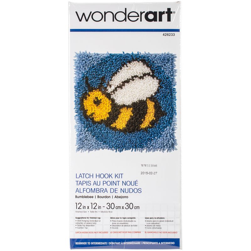 Wonderart Latch Hook Kit 12"X12"-Bumblebee