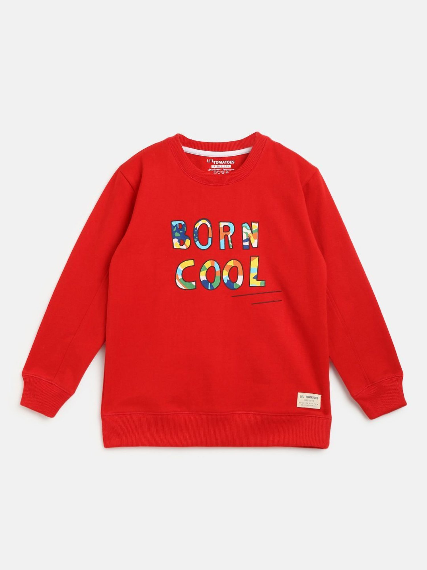 Li'l Tomatoes Kids Red Cotton Printed Sweatshirt
