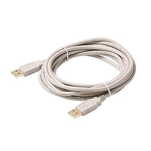 10' FT USB v2.0 Cable 4 Pin Certified A to A Male to Male A-A Backwards Compatible with USB 1.1, Flexible PVC Jacket with 24K Gold Contacts, UL Listed