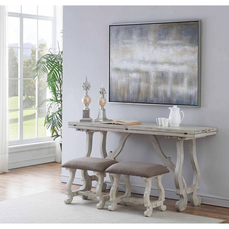 Set of 2 Bolden Park Accent Stools White - Treasure Trove Accents