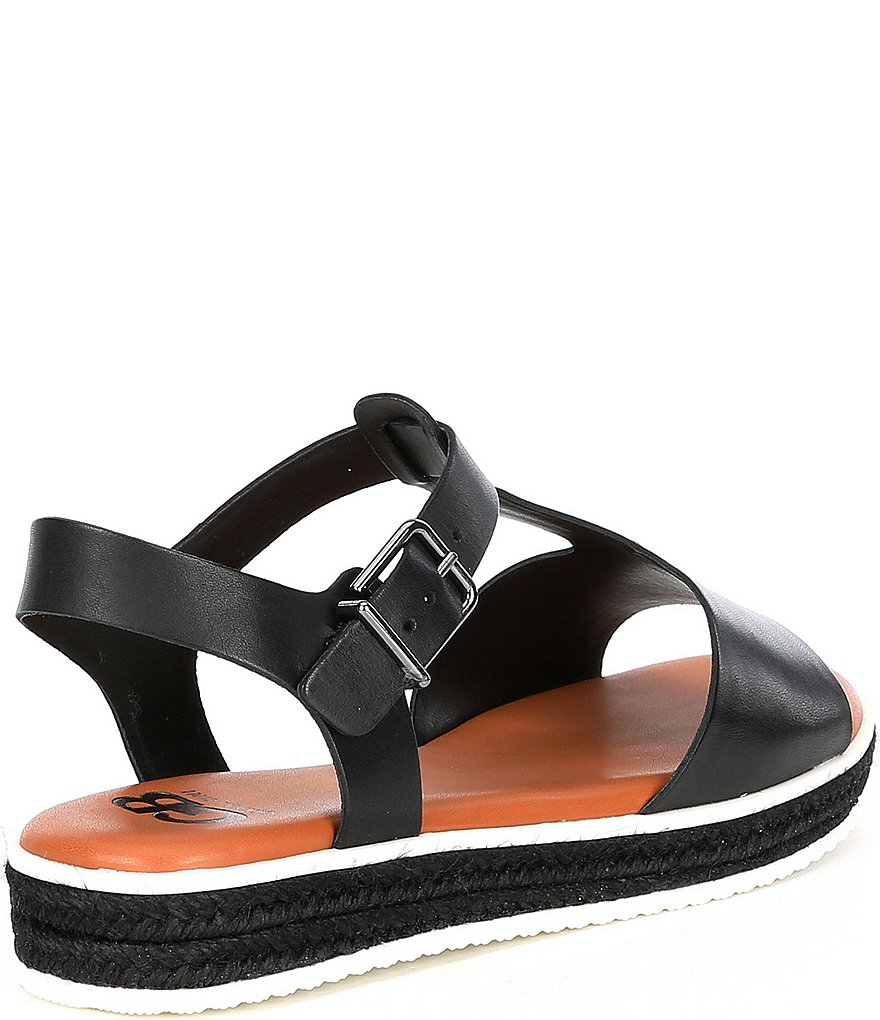 GB Stay-Truuee Leather T-Strap Sandals
