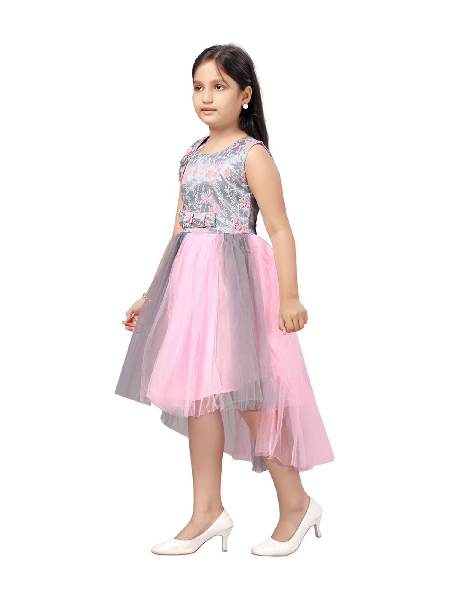 Aarika Kids Pink Floral Print Dress