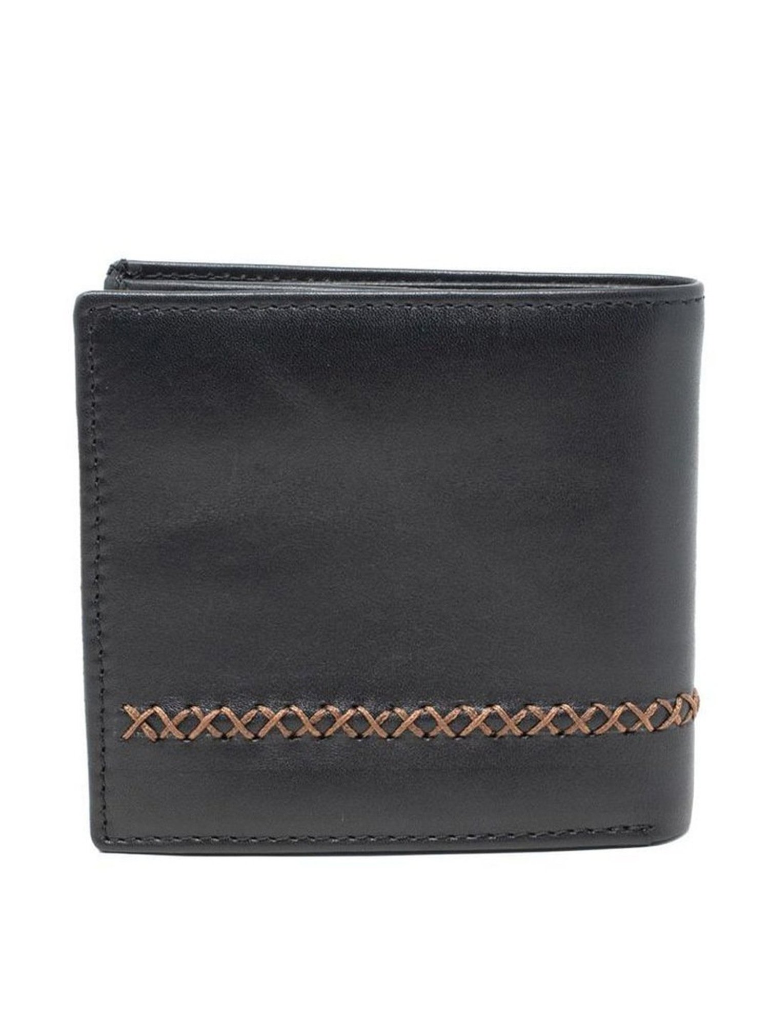Tohl Black Casual Leather Bi-Fold Wallet for Men
