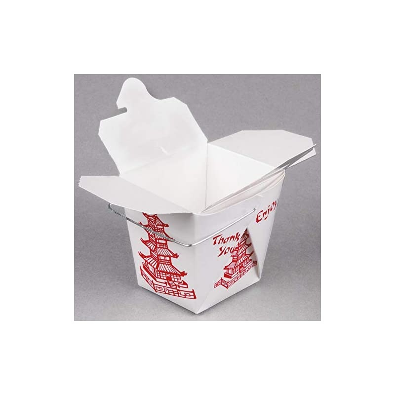 of 15 Chinese Take Out Boxes PAGODA 8 oz / Half Pint Party Favor and Food Pail