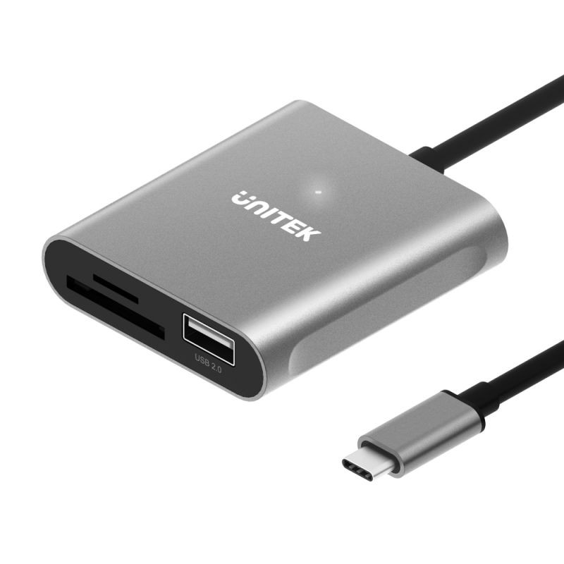 Unitek SD Card Reader USB C, 3 in 1 Type C to USB Camera SD/Micro SD Memory Card Reader Adapter 2TB Capacity for MacBook Pro/Air, iPad Pro, XPS, Samsung Galaxy S10/S9/S8 and More USB-C Devices (15cm)