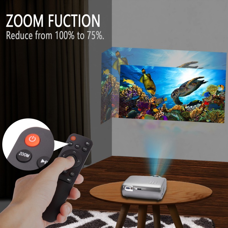 OLEY Mini Video Projector, Portable Movie Projectors, Full HD 1080P Projector For Home Theater And Outdoor Movie, Compatible With Fire TV Stick, TV Box, PS4, Laptop, Smartphone, VGA, TF, AV