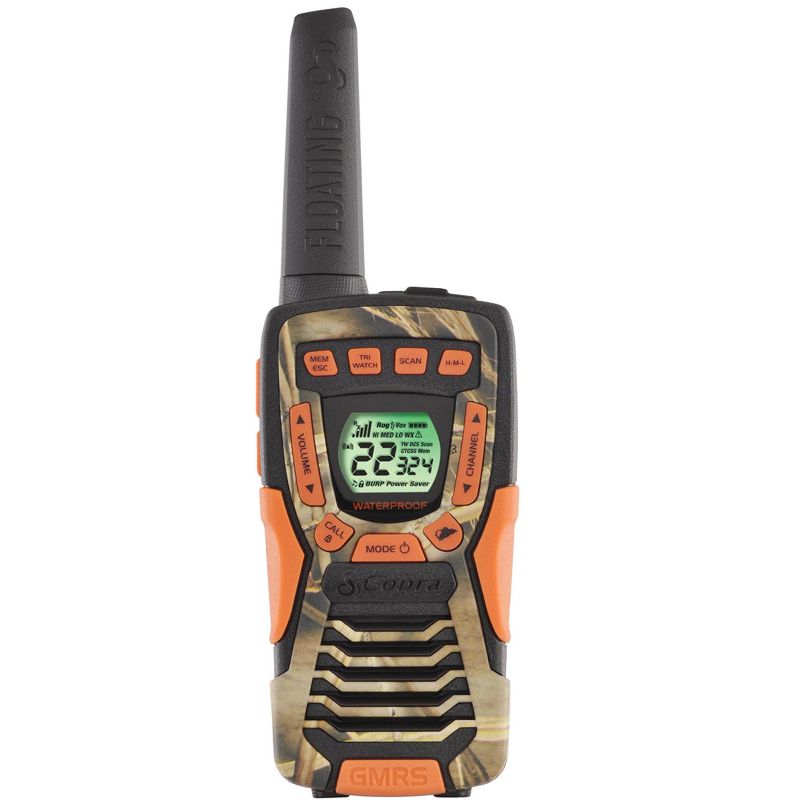 COBRA CXT1045R-FLT 37 Mi Waterproof Floating 2-Way Radios Walkie Talkies, Camo