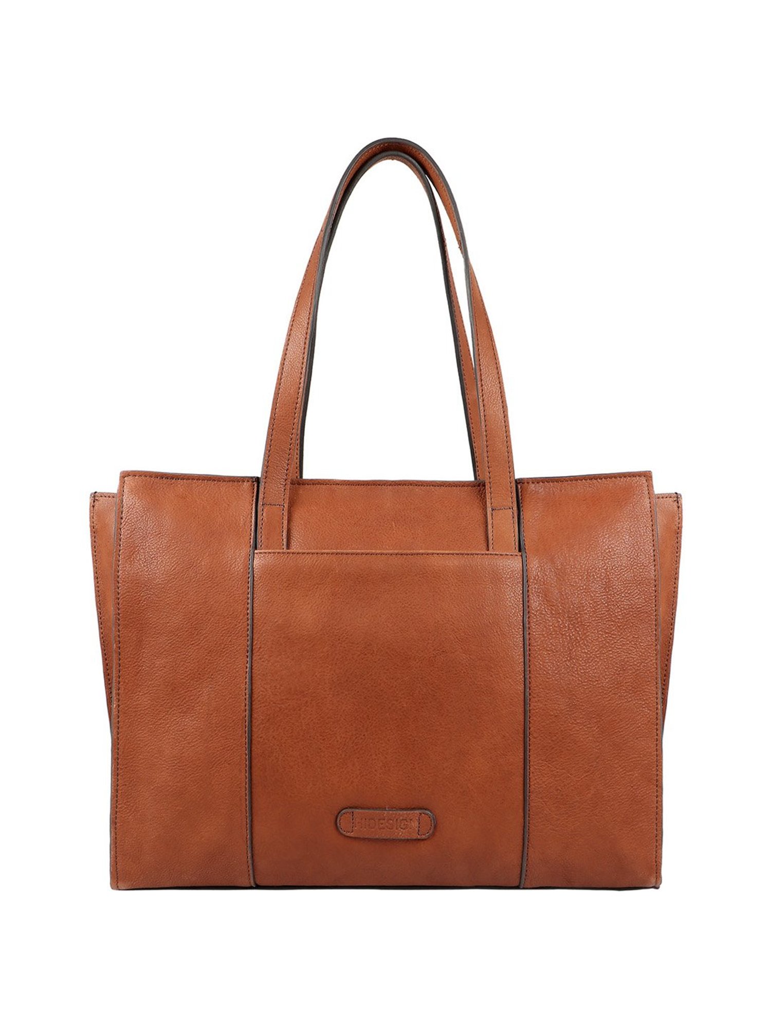 Hidesign Rockstar Metal Tan Solid Medium Laptop Handbag