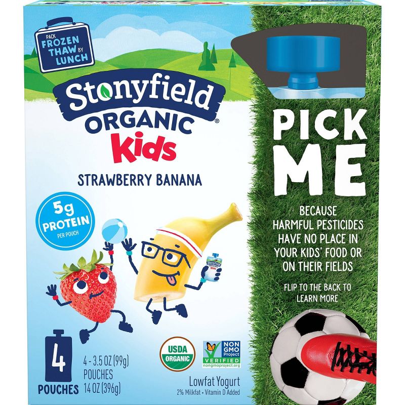 Stonyfield Organic Kids' Strawberry Banana Yogurt Pouches - 4pk/3.7oz