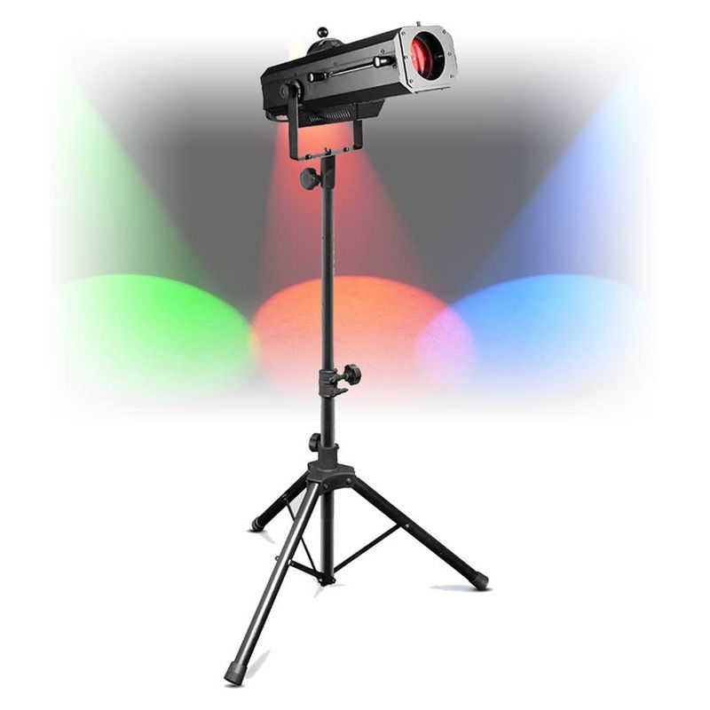 Chauvet DJ High-Quality Professional 120 Watt LED 7 Color Prism Followspot Portable Stage Lighting with Travel Tripod Stand