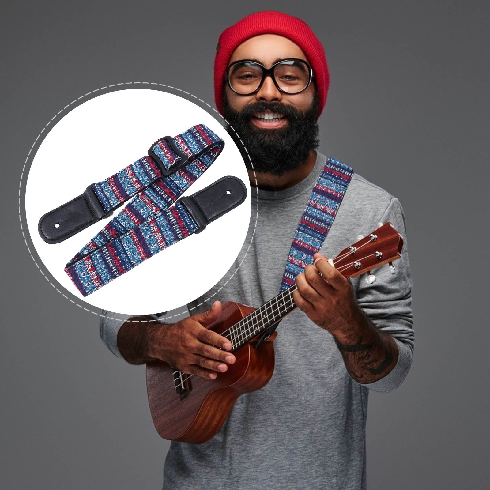 Ukulele Strap Adjustable Shoulder Strap Accessories for 21/23/26 inch Ukulele