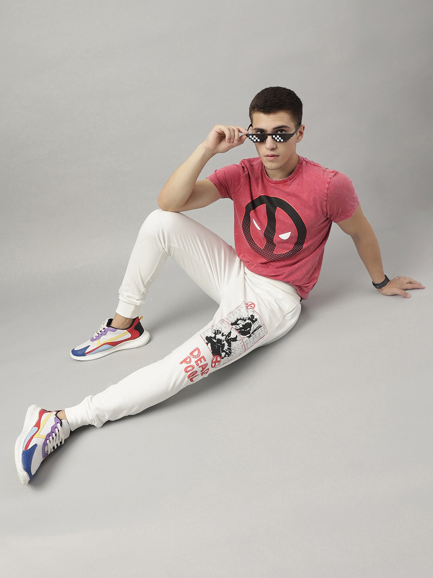 Free Authority Red Regular Fit Printed T-Shirt