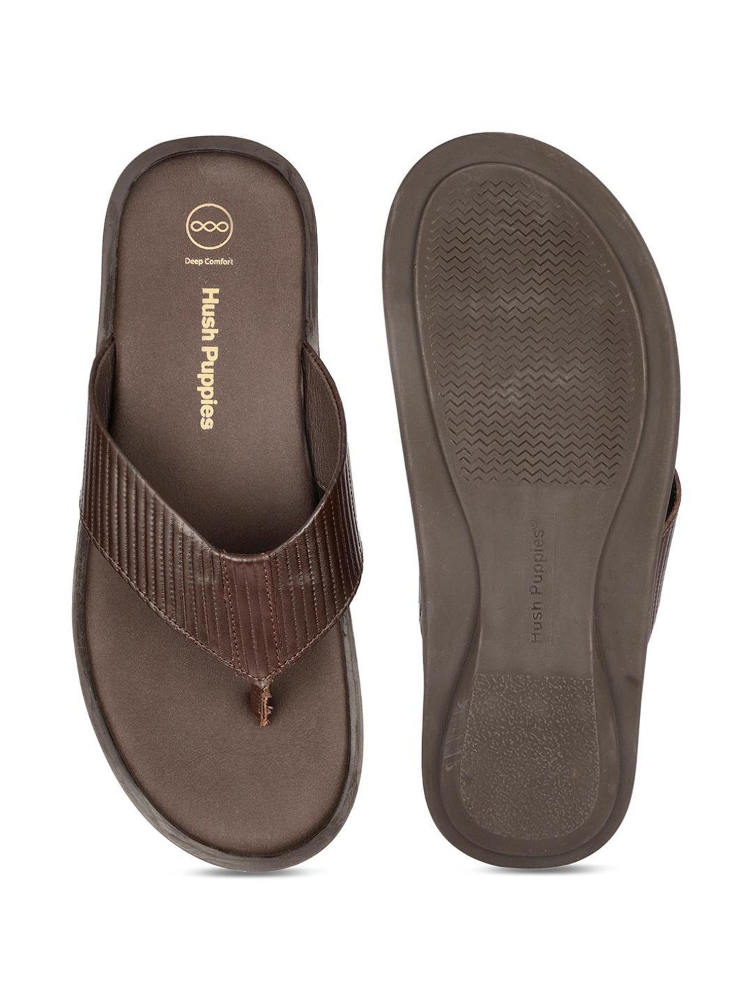 Hush Puppies by Bata Men's EDDIE E Brown Thong Sandals
