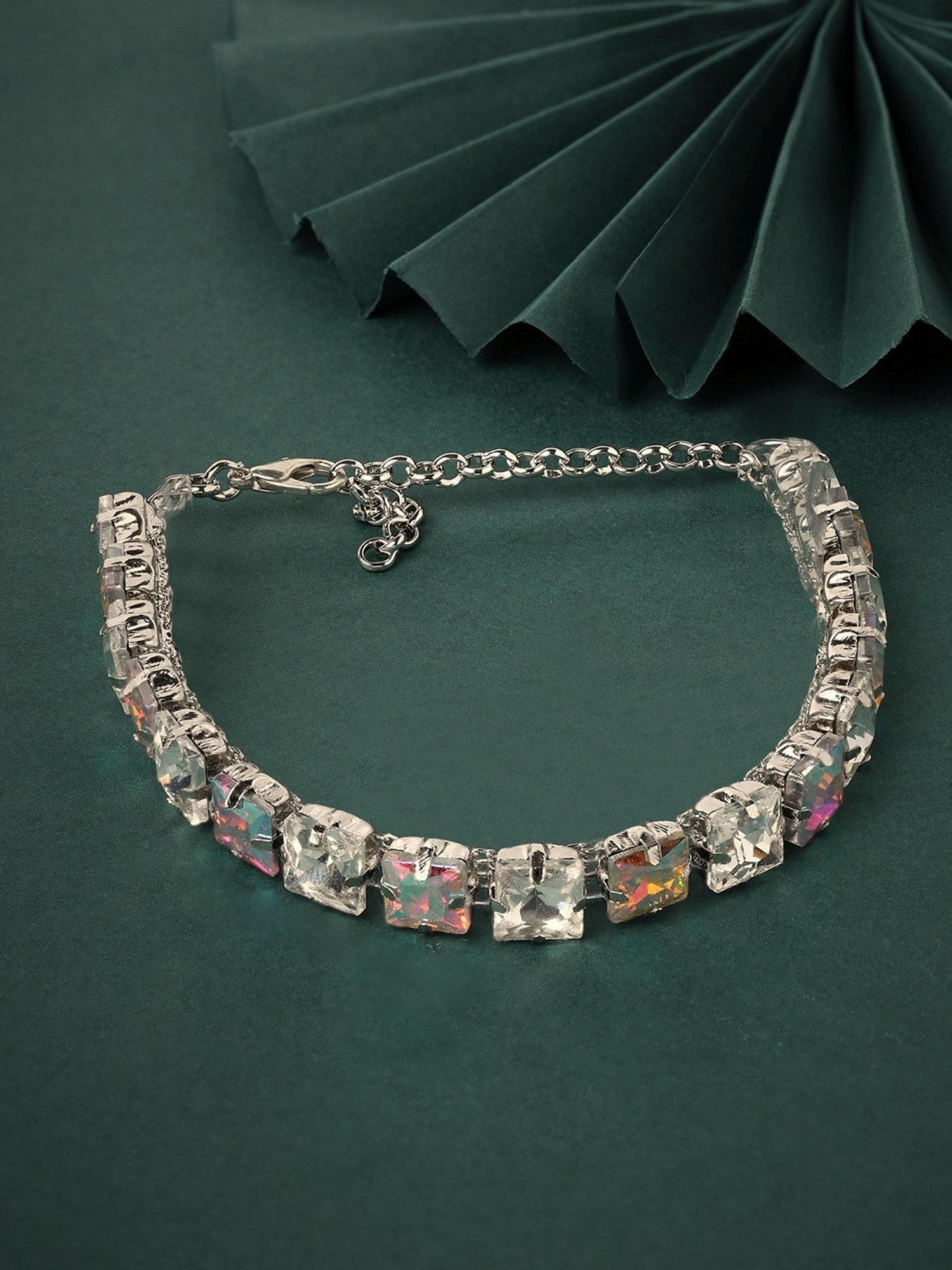 Zaveri Pearls Multicolor Dazzling Artificial Stones Contemporary Adjustable Bracelet-ZPFK16712