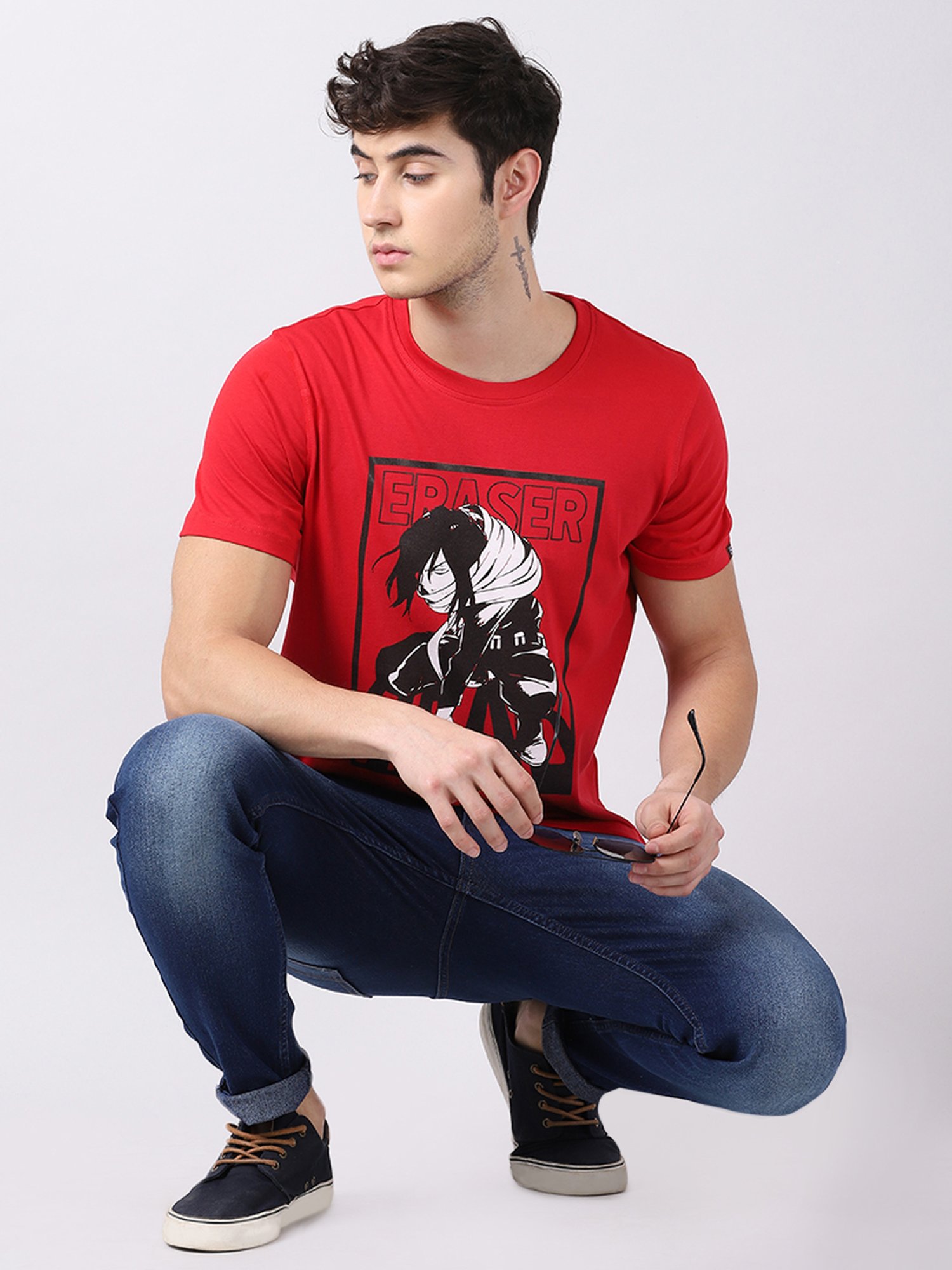 Bushirt Red Cotton Crew T-Shirt