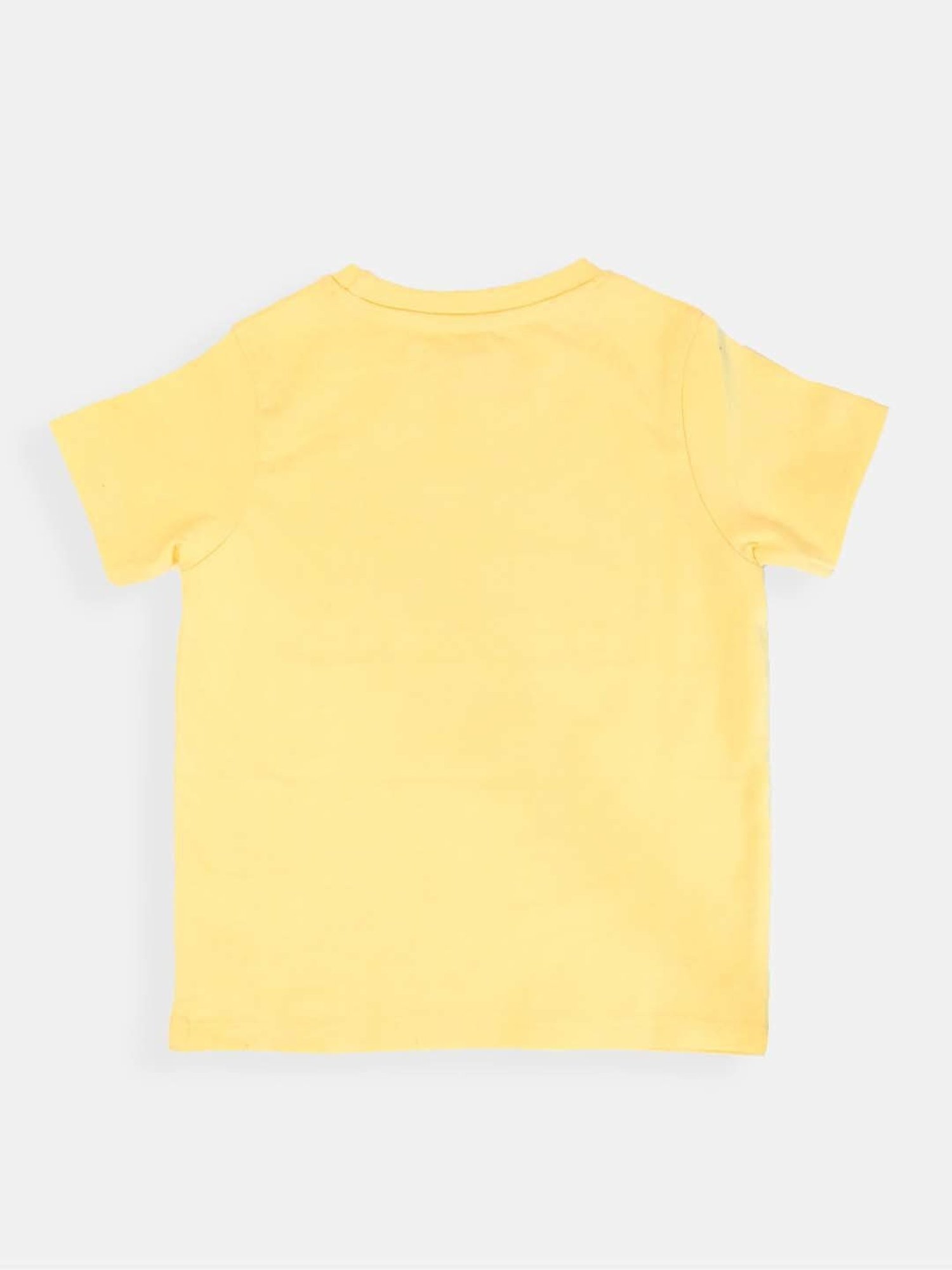 Angel & Rocket Kids Yellow Cotton Printed T-Shirt