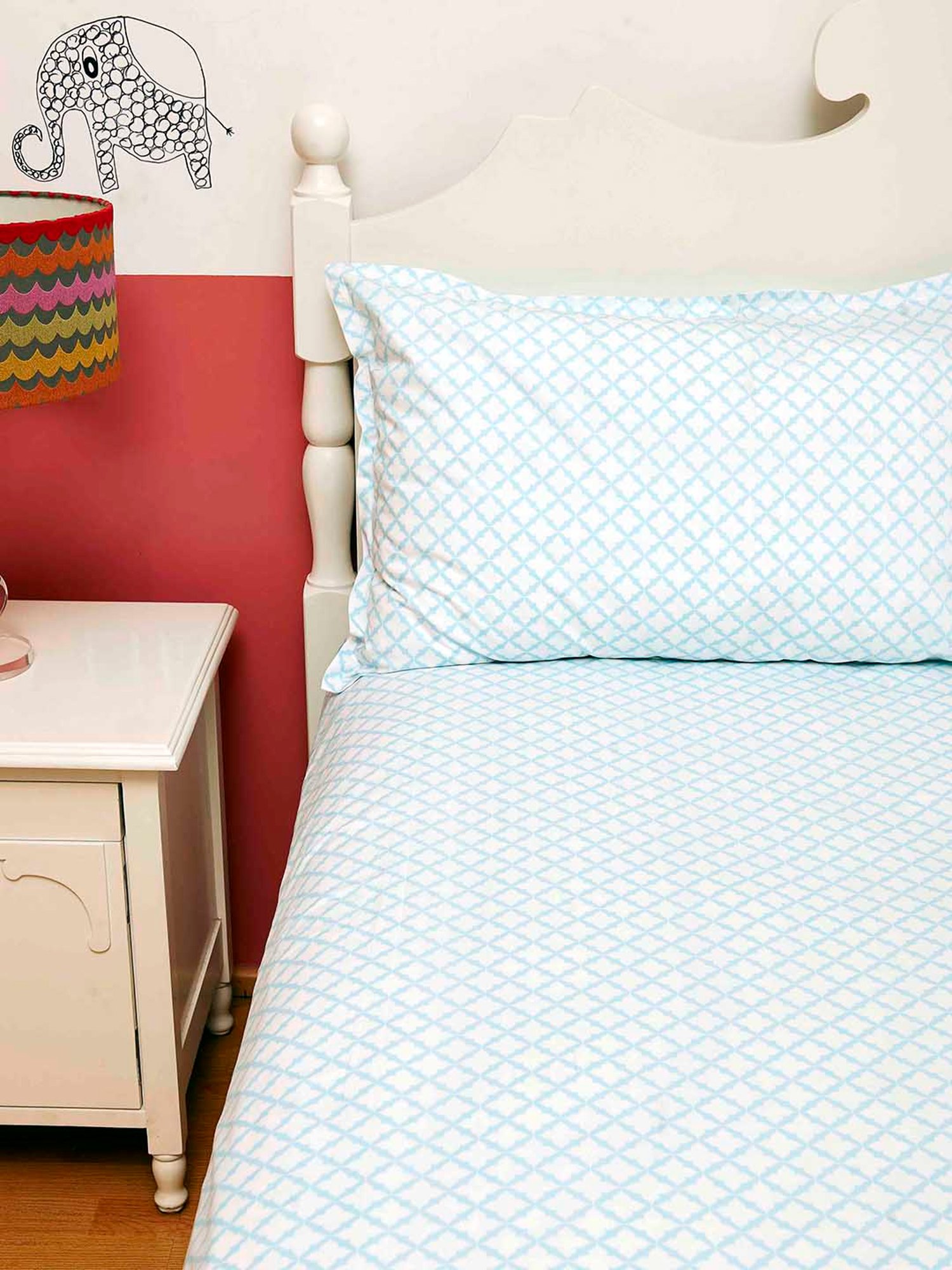 Nigh Nigh Jaal Blue Cotton 300 TC Kids Bed Linen Set