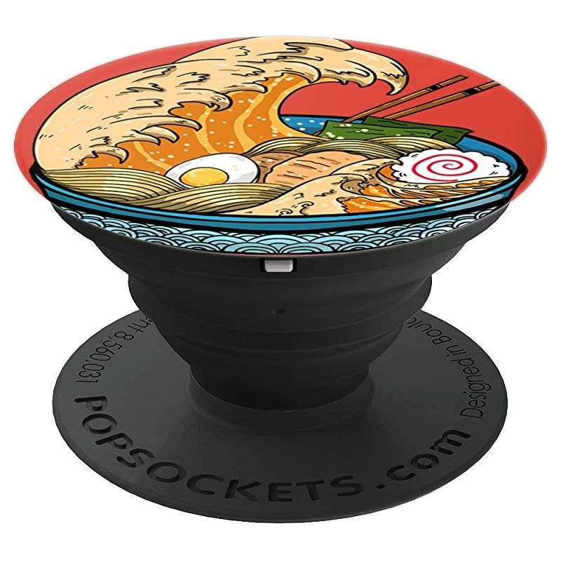 Ramen Wave Kanagawa Japanese Noodles Anime Food Gift PopSockets Grip and Stand for Phones and Tablets
