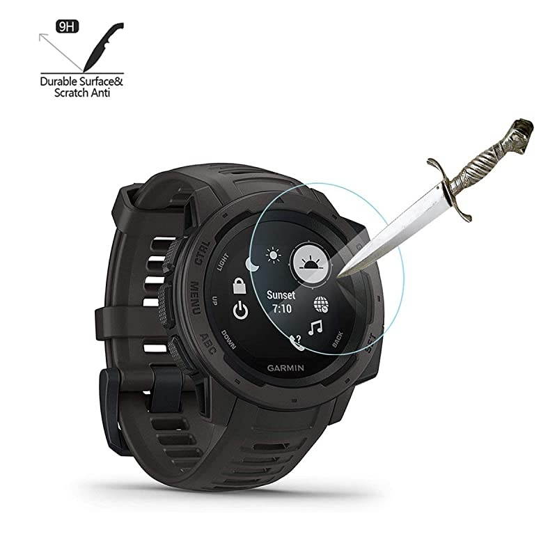 4 Pack  Compatible for Garmin Instinct Smartwatch Tempered Glass Screen Protector 25D Arc Edges 9 Hardness HD AntiScratch BubbleFree Lifetime Replacement Warranty