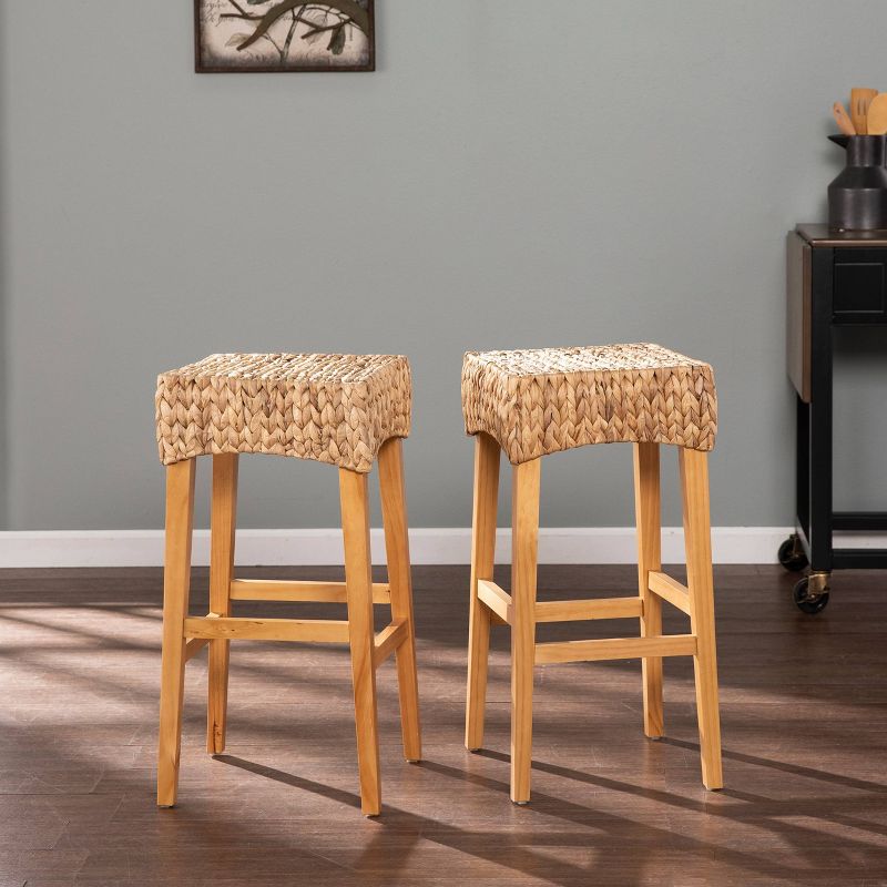 Set of 2 Palzeta Counter Height Barstools Natural - Aiden Lane