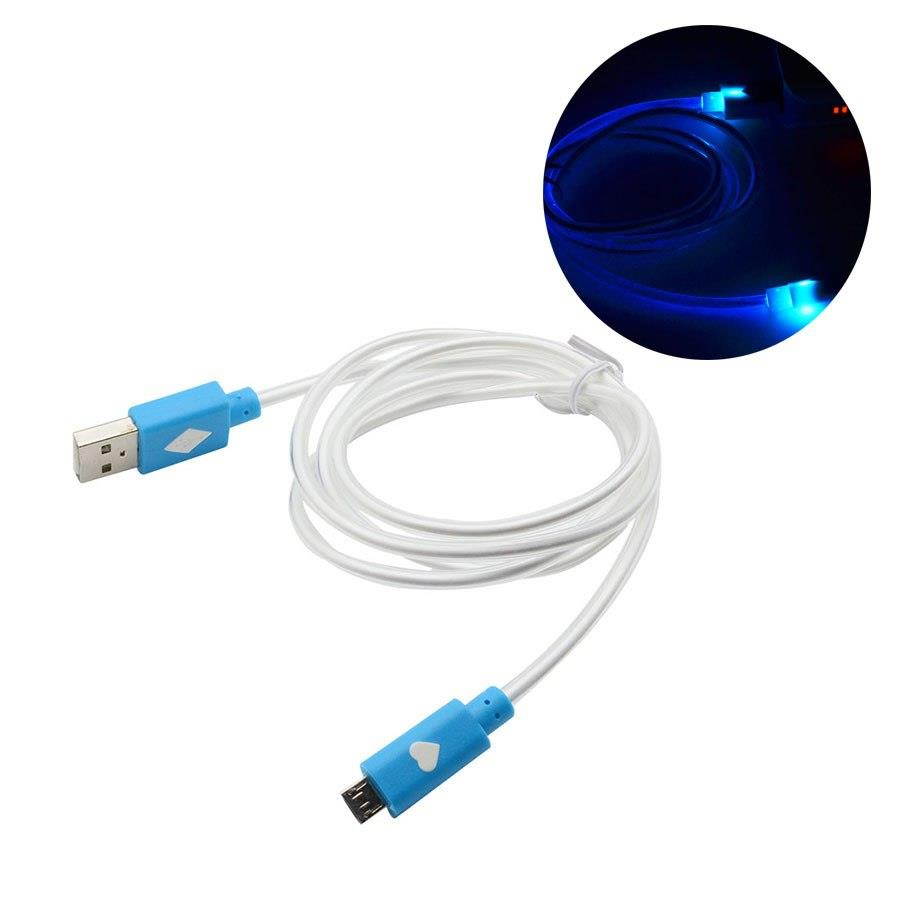 2018 Digital Universal 1M LED Light Micro USB Cable Charger Data Sync Cord Cable For Android Cell Phones Accessories