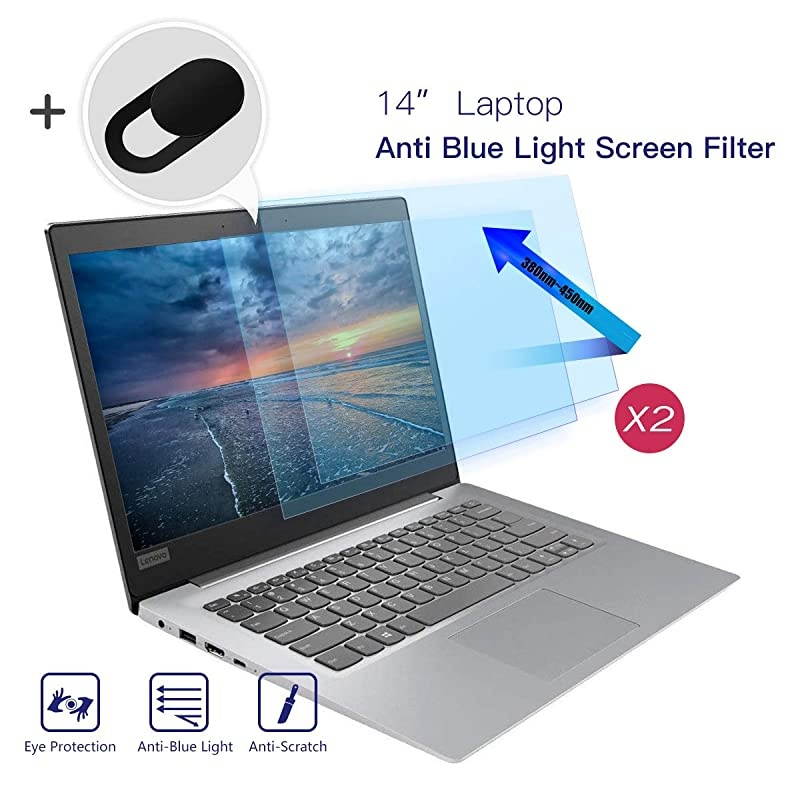 Inch Laptop Screen Protector Anti Blue Light Anti Glare Laptop Screen Protector Fliter Compatible HPDELLAsusAcerSonySamsungLenovo Aspect Ratio 169 Laptops with Webcam Cover2 Pack