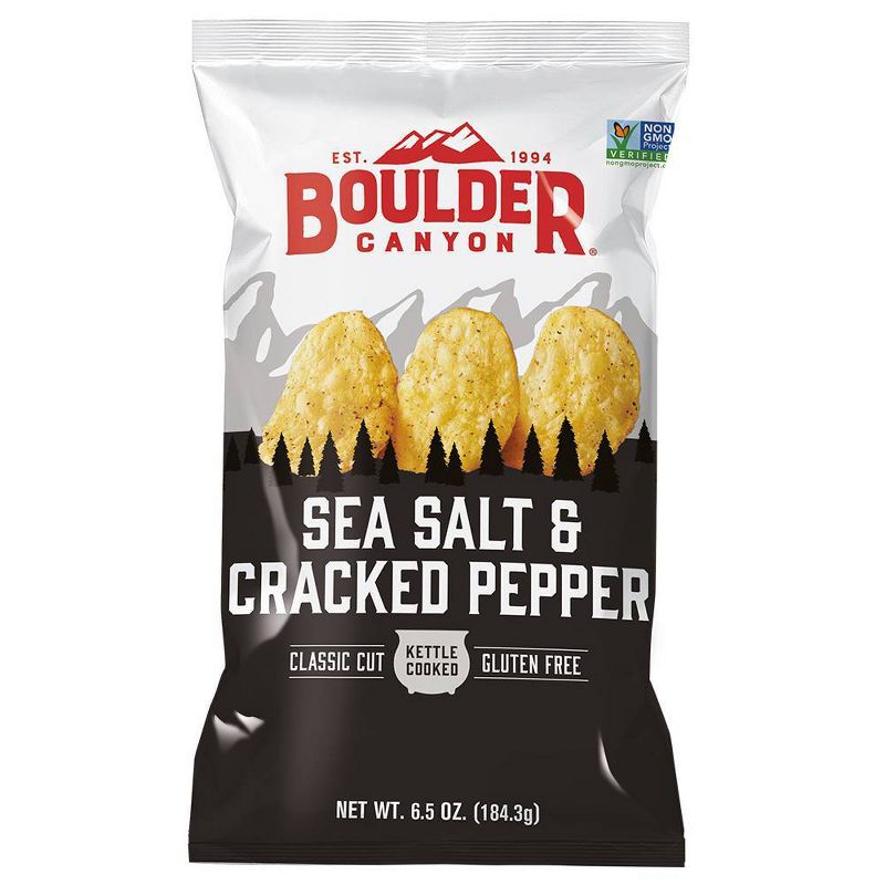 Boulder Canyon Sea Salt & Cracked Pepper Kettle Potato Chips - 6.5oz