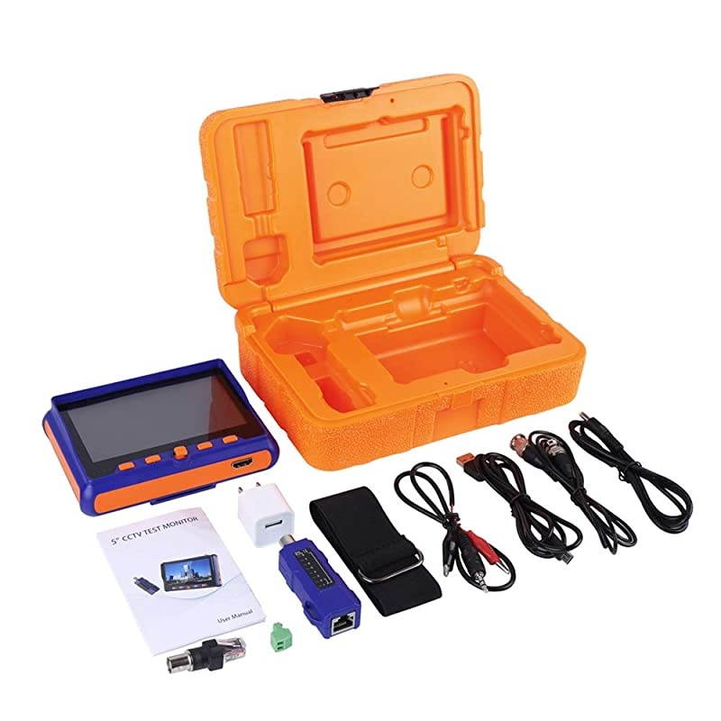 4 in 1 HD CCTV Camera Tester 5 Inch AHDTVICVICVBS Coaxial Tester Analog Video Test RS485 PTZ Control Power Output VGA Input Cable Test and HDMI Port Security Camera Tester